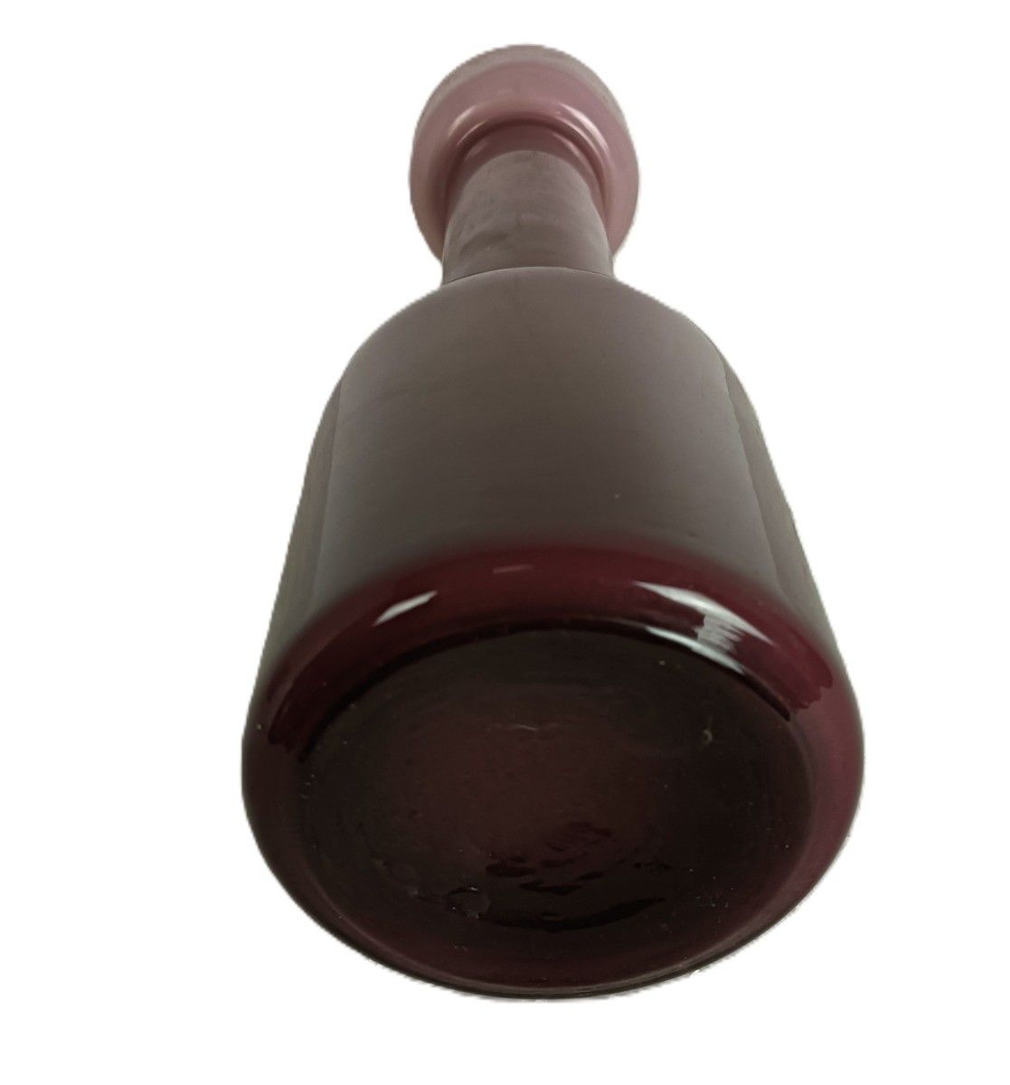 Vintage  Opaline Glass Purple Vase Italy Cased Glass photo for sale