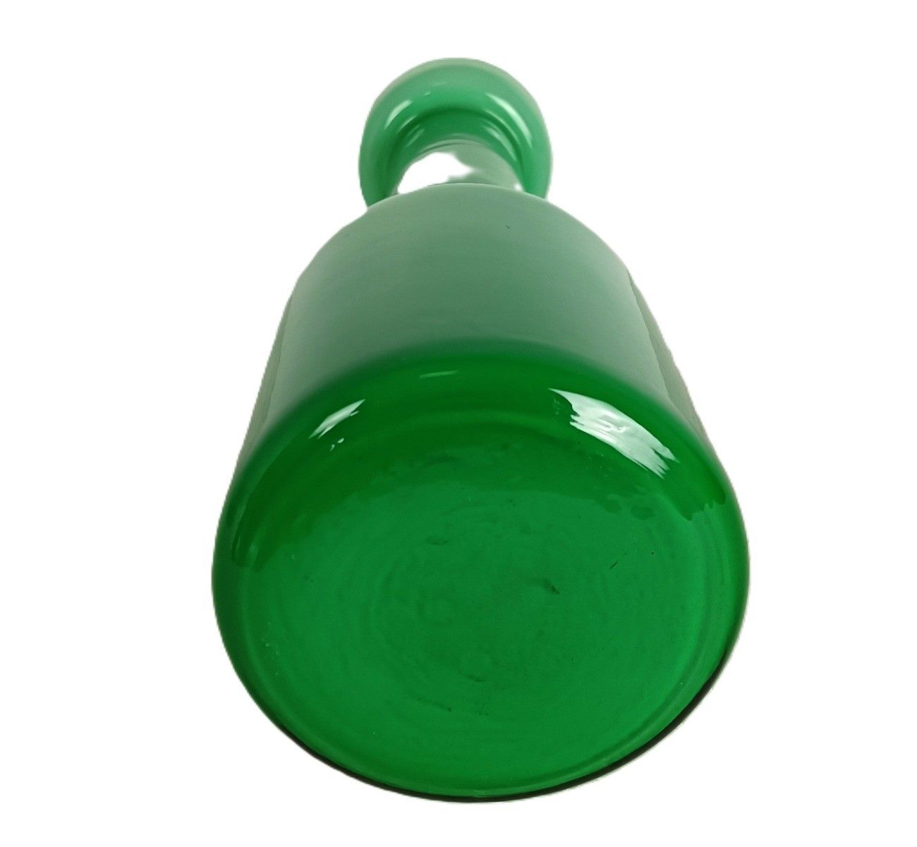 Vintage  Opaline Glass Grass Green Vase Italy Cased Glass  photo Home Decor