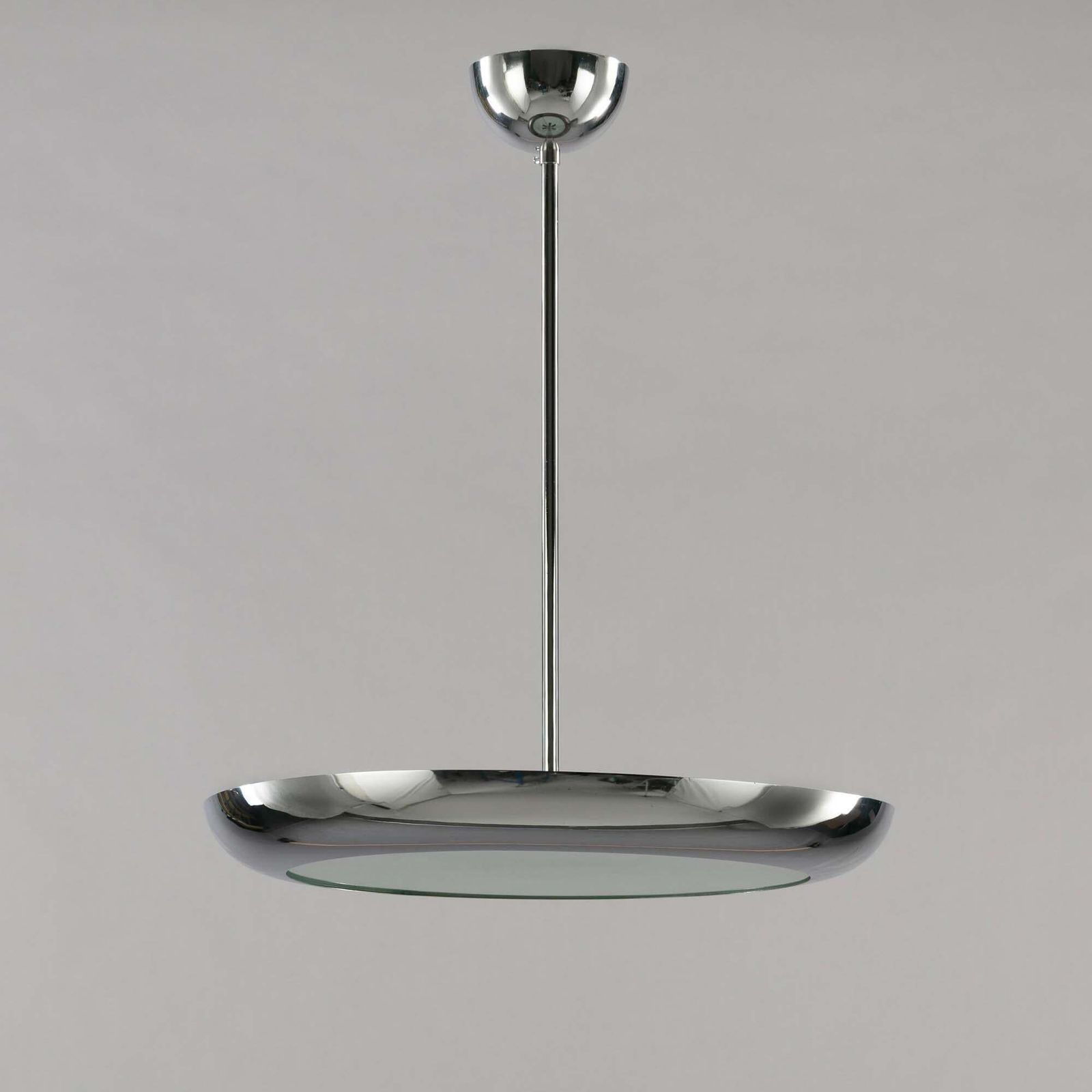 1950s ‘Halo’ Chrome Pendant By Josef Hůrka For Napako, 39 Cm photo for sale