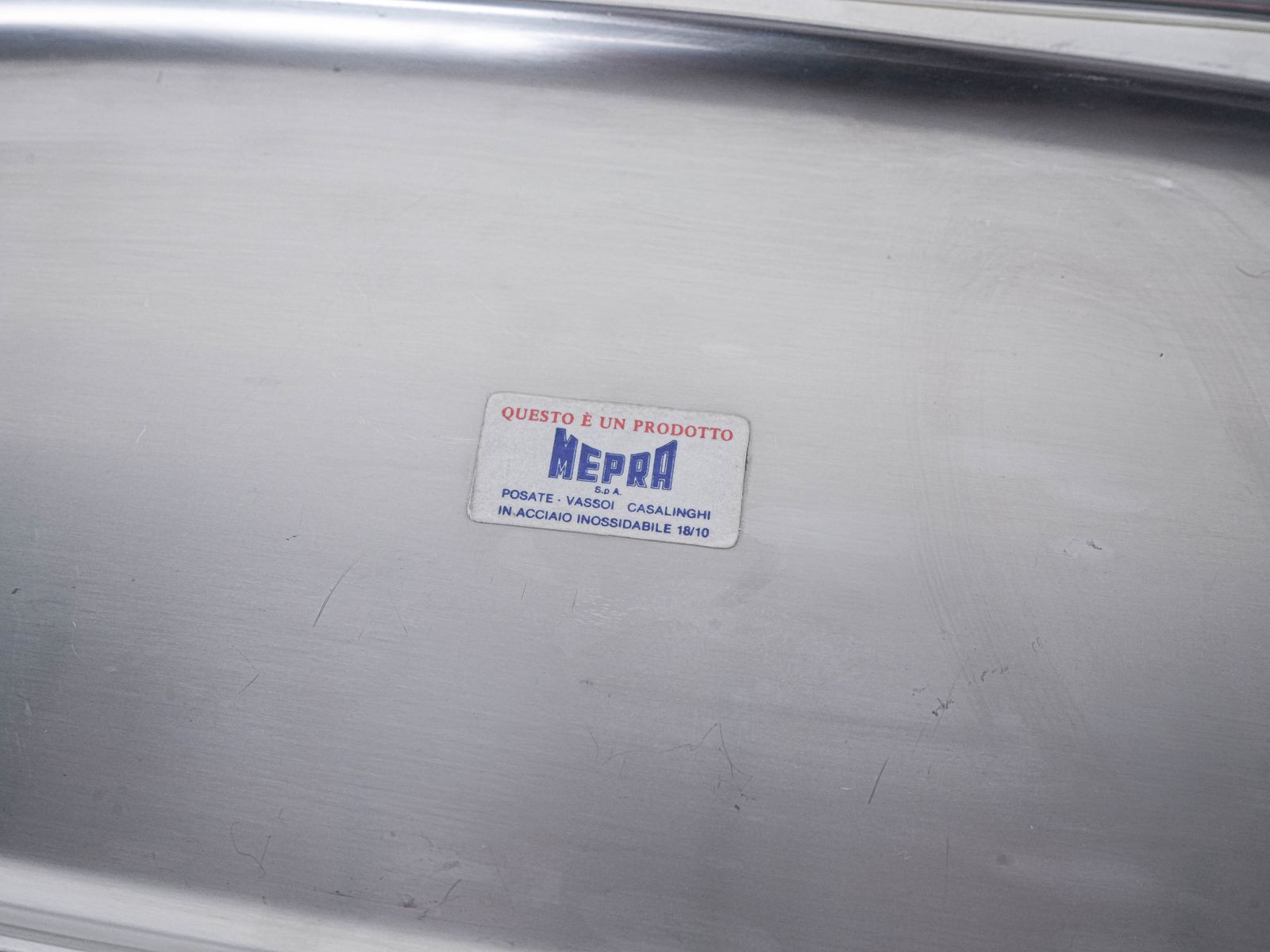 Steel Tray, Italian Design, 1970s, Manufactured By Mepra photo Home Decor