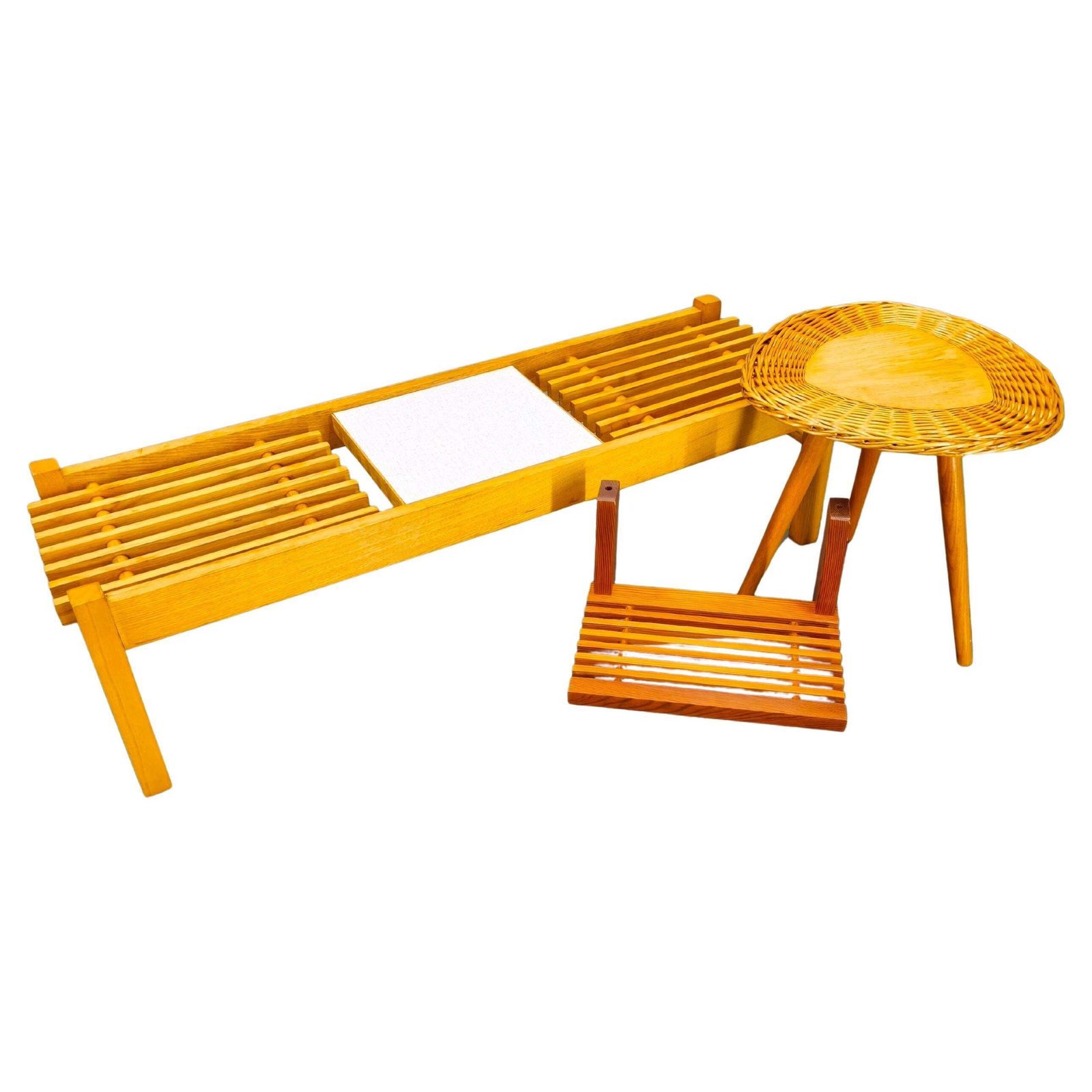 Czechoslovak Mid Century Plant Stand And Shelf Set, 1970s