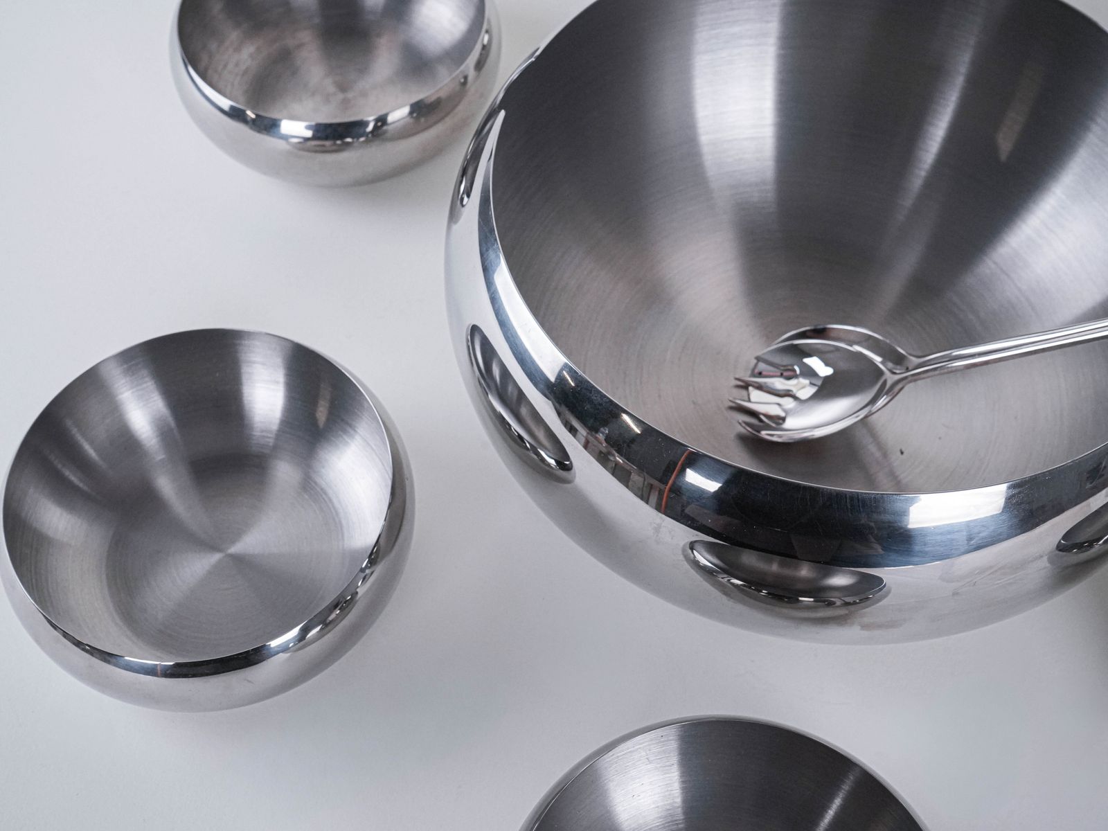 Set Of Stainless Steel Bowls, Italian Design, 1980s, Made In Italy photo Home Decor