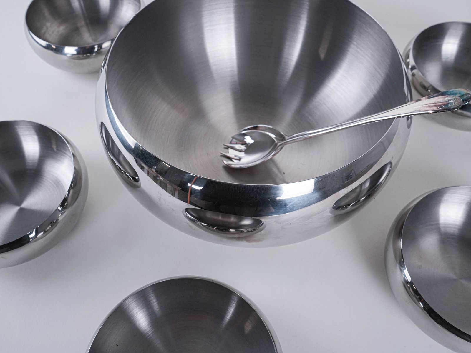 Set Of Stainless Steel Bowls, Italian Design, 1980s, Made In Italy photo 429.0