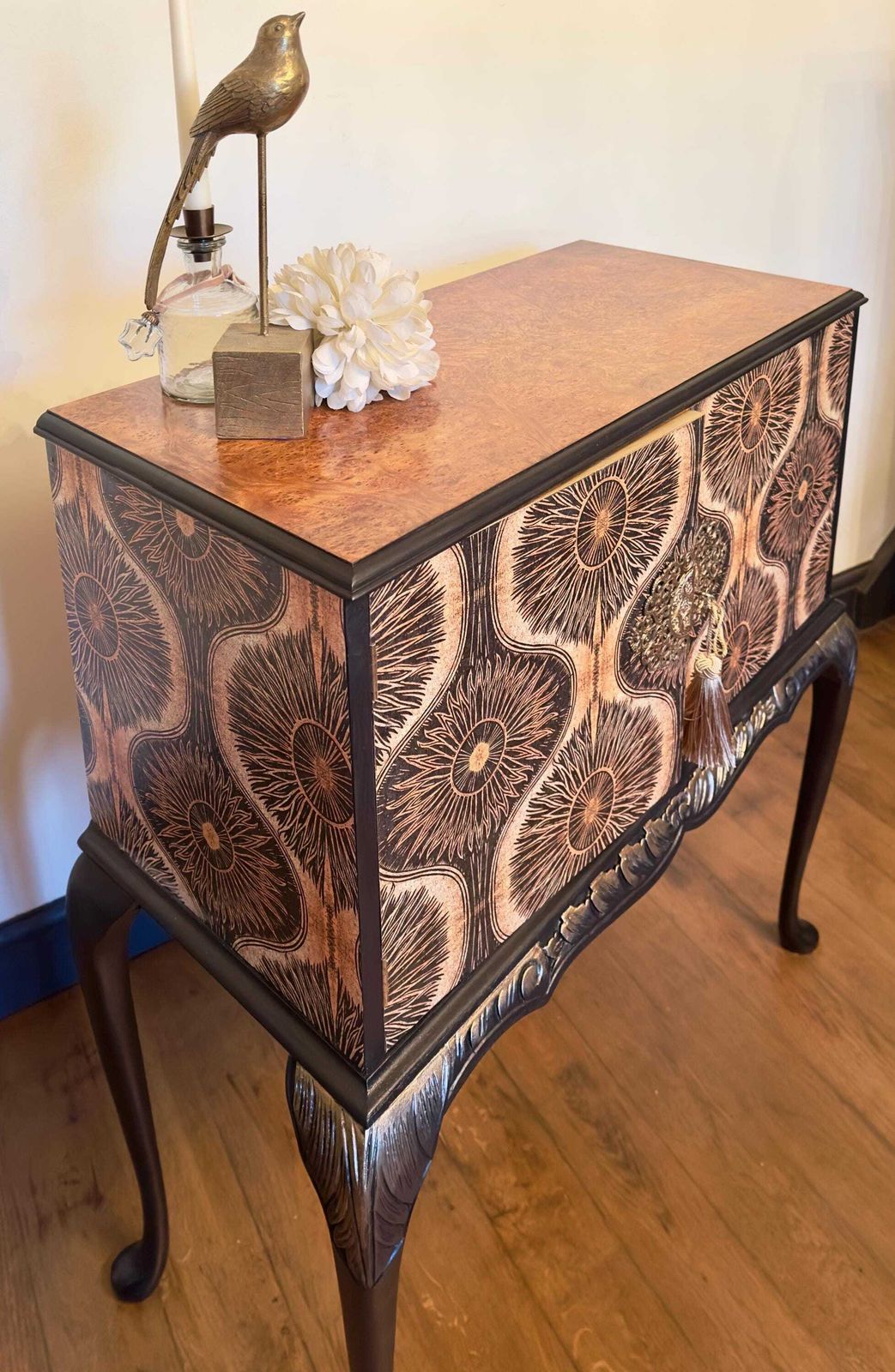 Small Vintage Queen Anne Drinks / Cocktail Cabinet photo for sale