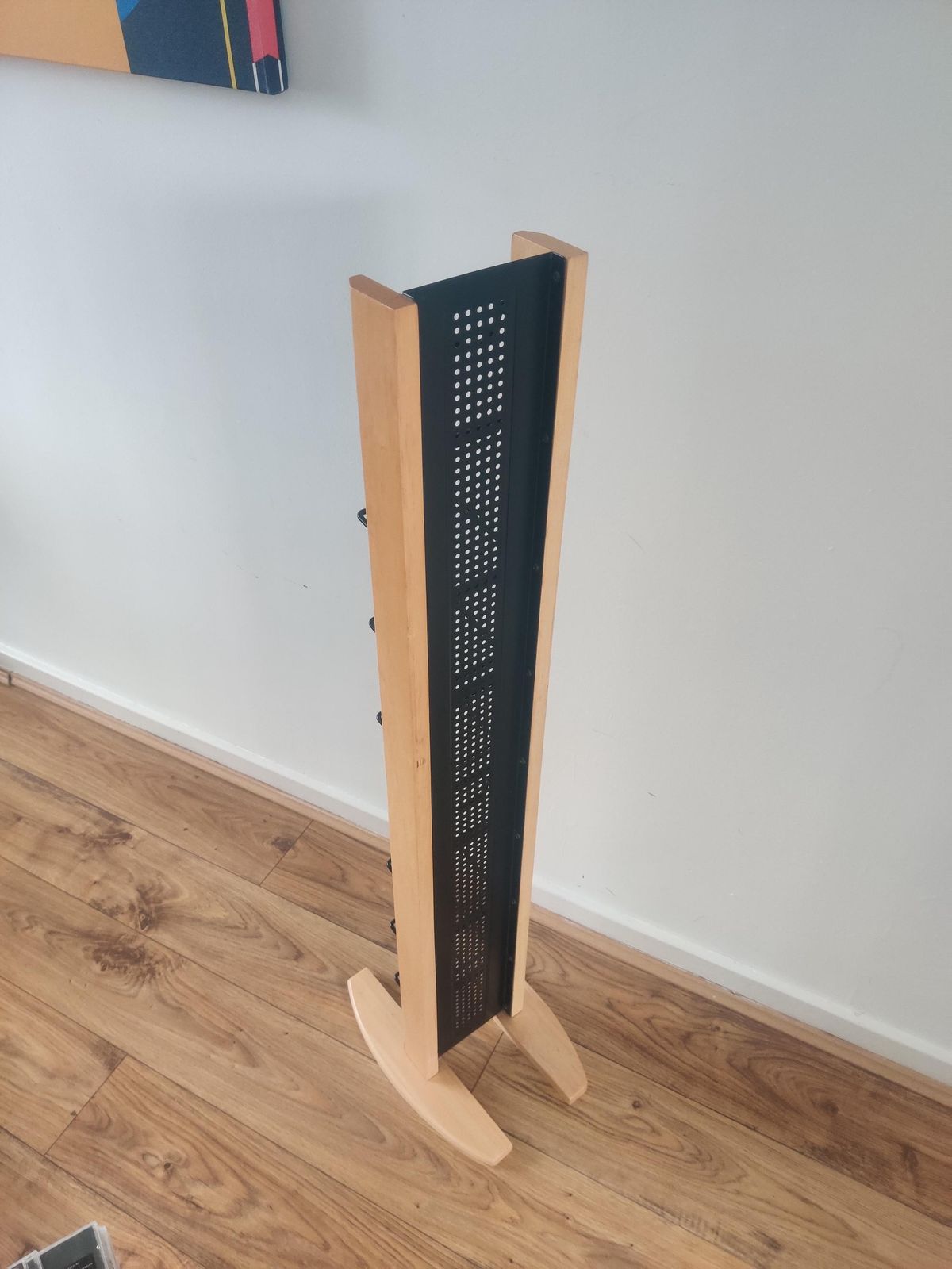 Vintage Metal And Beech Wood Cd Tower, Free Standing Can Hold 80 Cds 1990s Y2k Vintage. photo Furniture