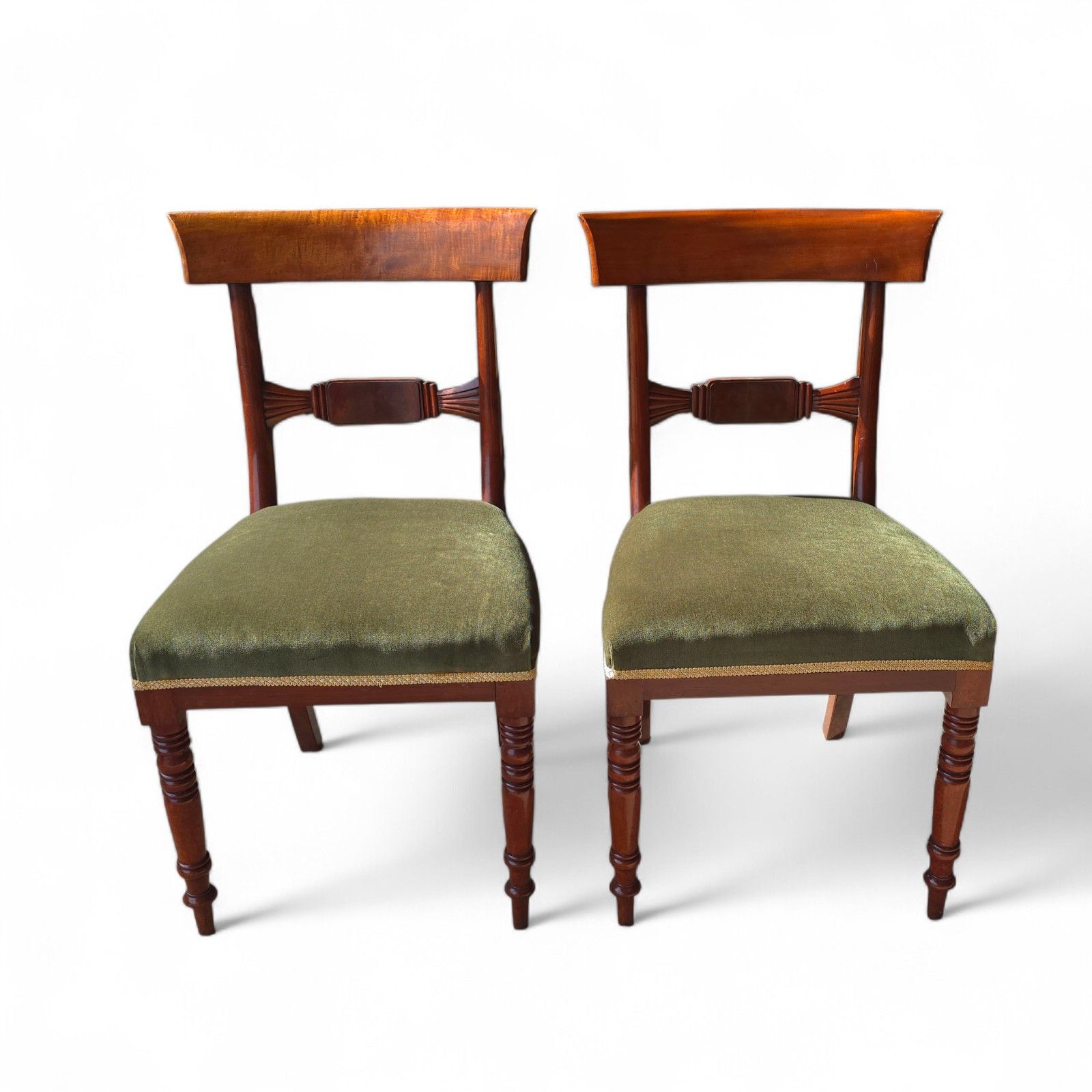Set Of 4 Antique Regency Mahogany Bar Back Dining Chairs C.1835 photo furniture