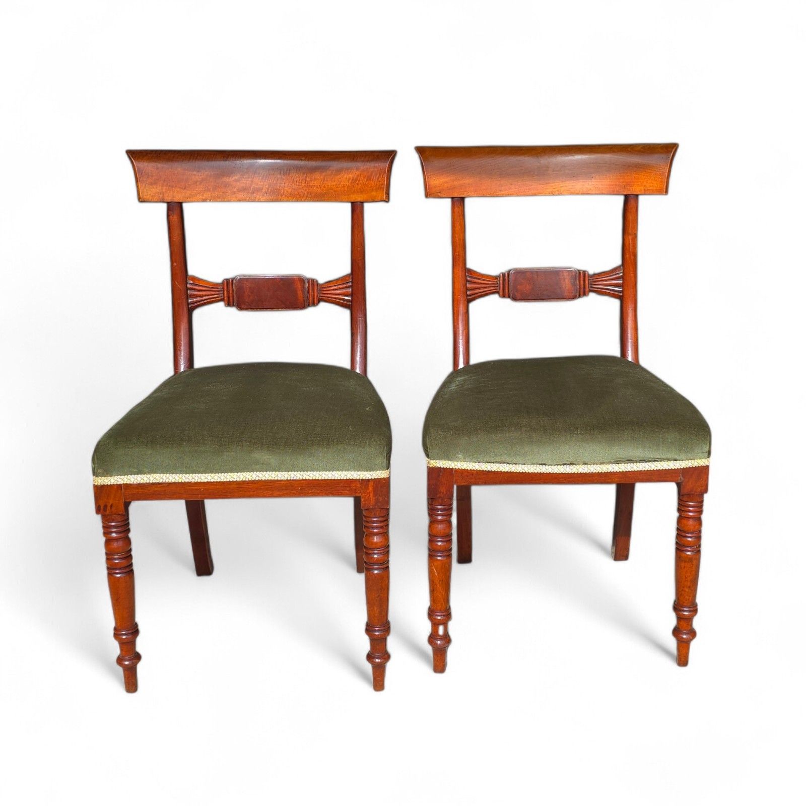 Set Of 4 Antique Regency Mahogany Bar Back Dining Chairs C.1835 photo buy