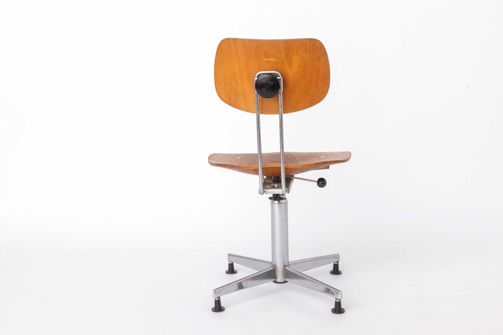 Egon Eiermann Swivel Chair For Wilde & Spieth, Bauhaus Desk Chair 1950s, German Industrial Beech Chair photo vintage