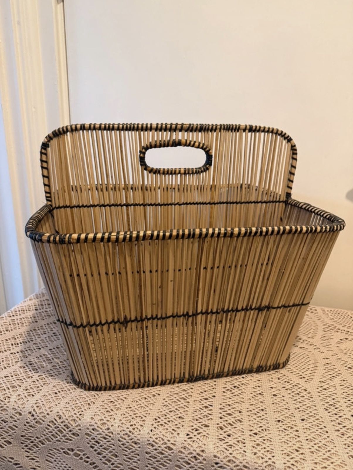 Vintage Bamboo Magazine/Vinyl Holder