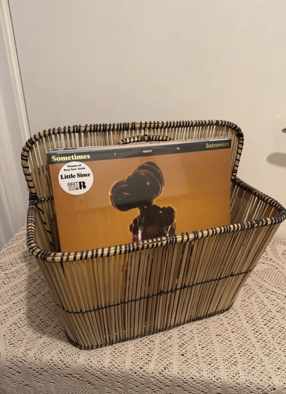 Home Decor Vintage Bamboo Magazine/Vinyl Holder photo