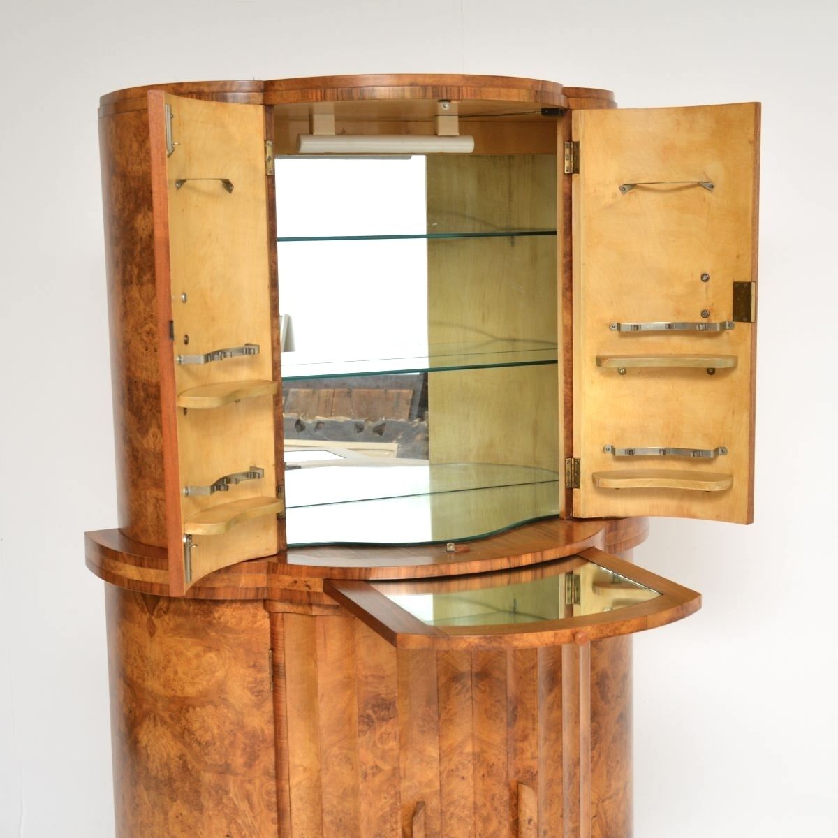 Art Deco Burr Walnut Cocktail Cabinet By Epstein photo Furniture