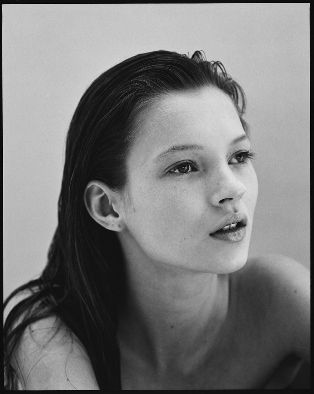 Jake Chessum 'Kate Moss Side 1990' Signed Limited Edition Print Framed In Black photo furniture