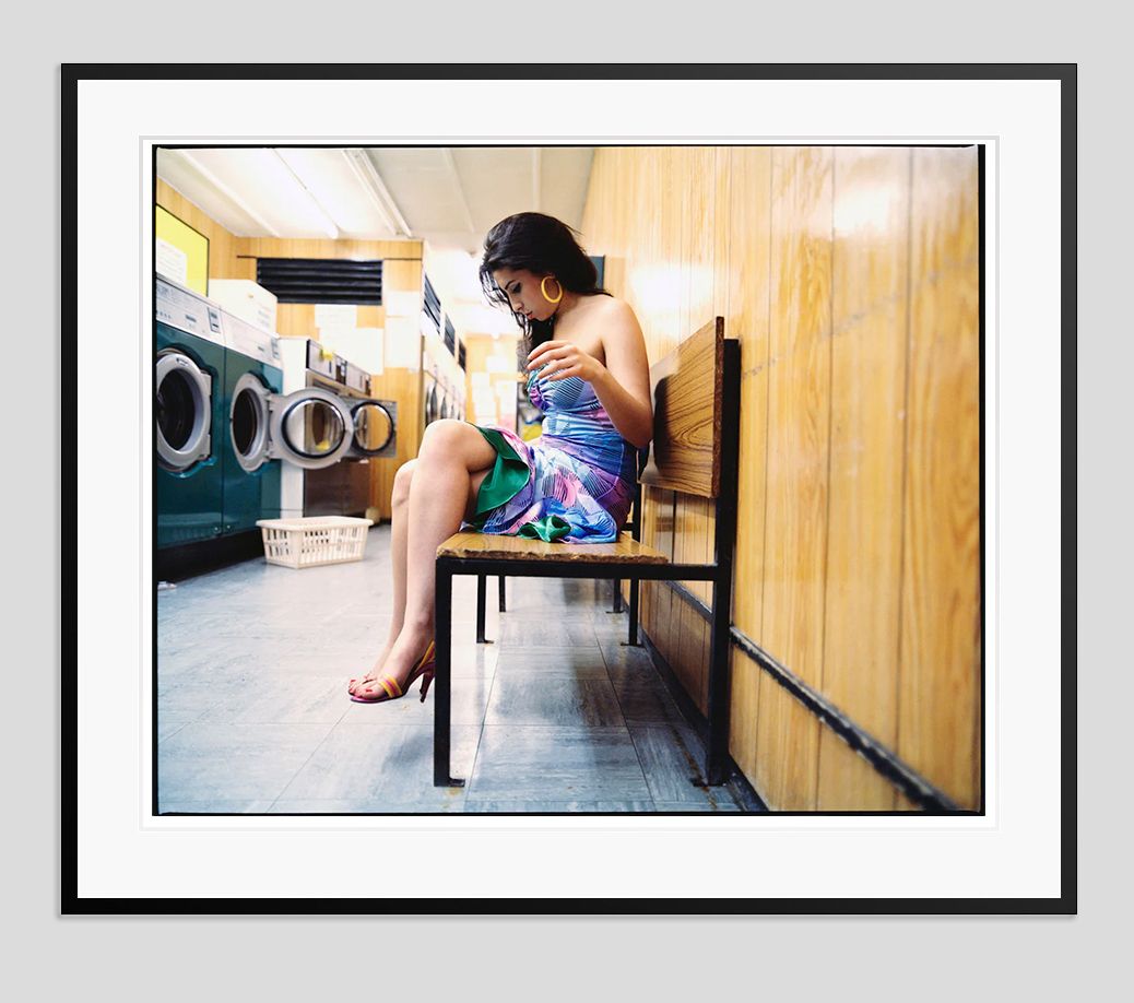 Jake Chessum 'Amy Winehouse Camden Town Launderett' Signed Limited Edition Print Framed In Black