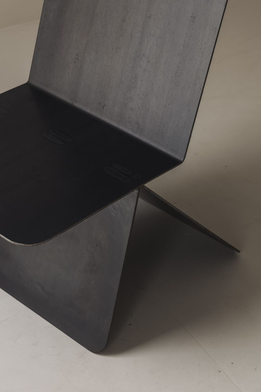 Striking Modernist Metal Chair From The 1980s, Executed In Folded Sheet Steel. photo 2600.0