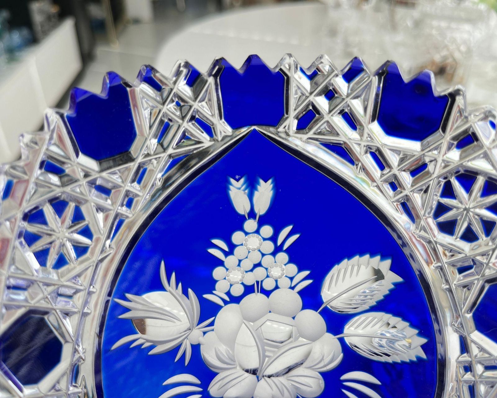 Meissen Vaas | Geslepen Kristal | Kobaltblauw photo for sale