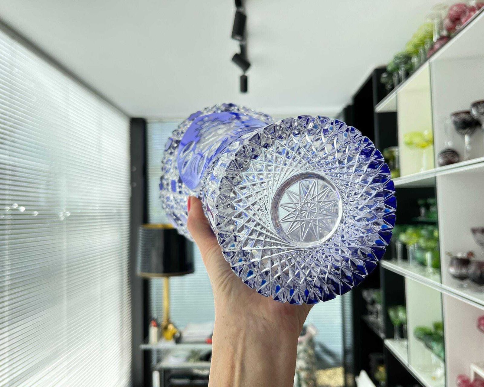 Meissen Vaas | Geslepen Kristal | Kobaltblauw photo 539.0