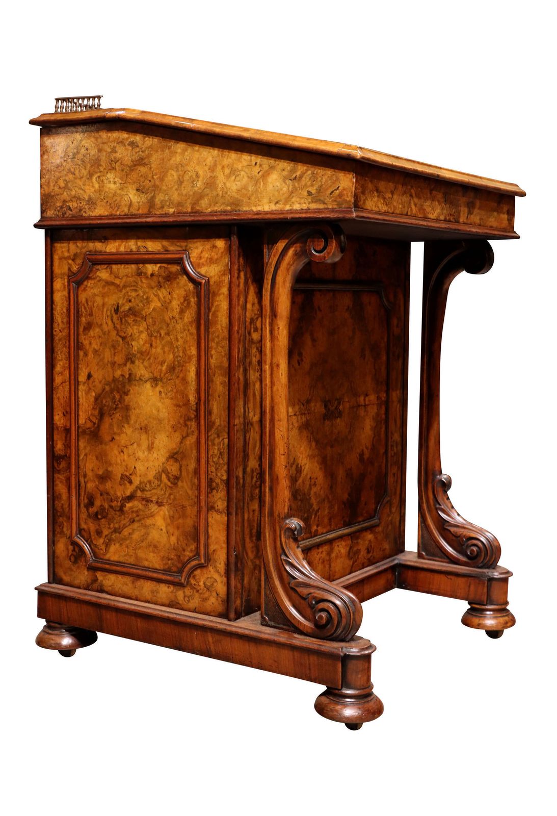 Mid 19th Century Burr Walnut Davenport Desk With Satinwood Interior, Circa 1860 photo Furniture
