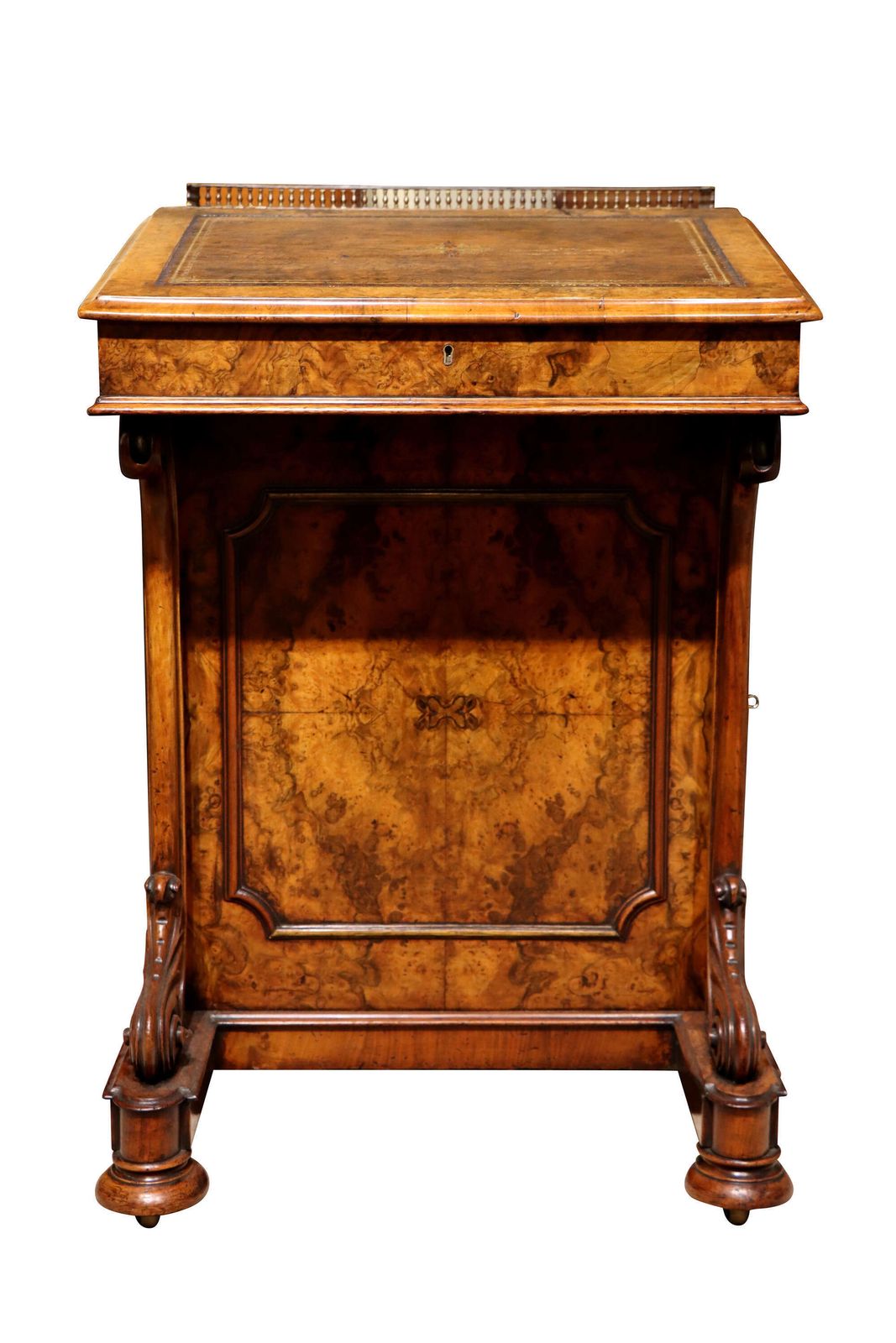 Mid 19th Century Burr Walnut Davenport Desk With Satinwood Interior, Circa 1860 photo buy