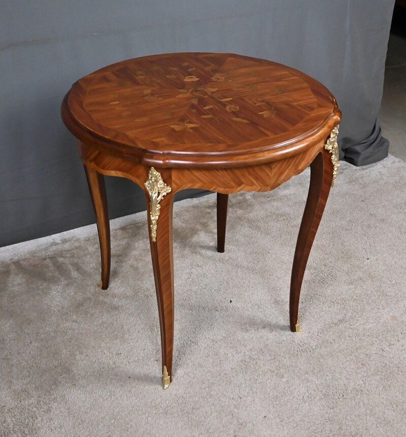 photo for sale Louis XV Style Marquetry Coffee Table – Mid 20th Century
