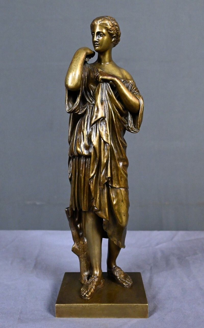 photo for sale Bronze Sculpture "Diana Of Gabii", After Praxiteles, Signed Raingo Frères – 2nd Half Of The 19th Century