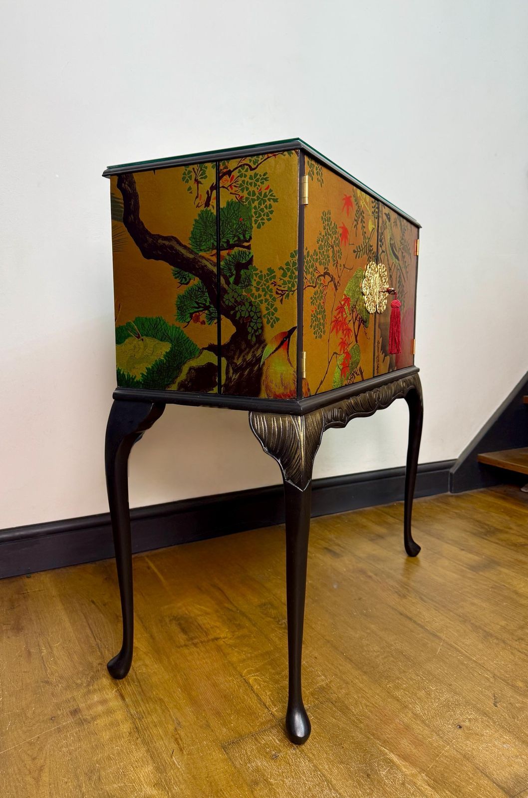 Elegant Queen Anne Drinks |Cocktail Cabinet – Bespoke Luxury Commissions Available Made To Order photo vintage