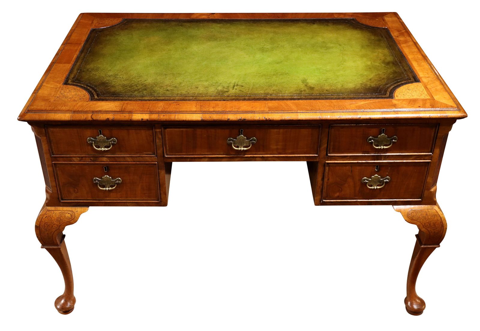 Fine Quality Edwardian Walnut Writing Desk By Gill & Reigate, C.1900