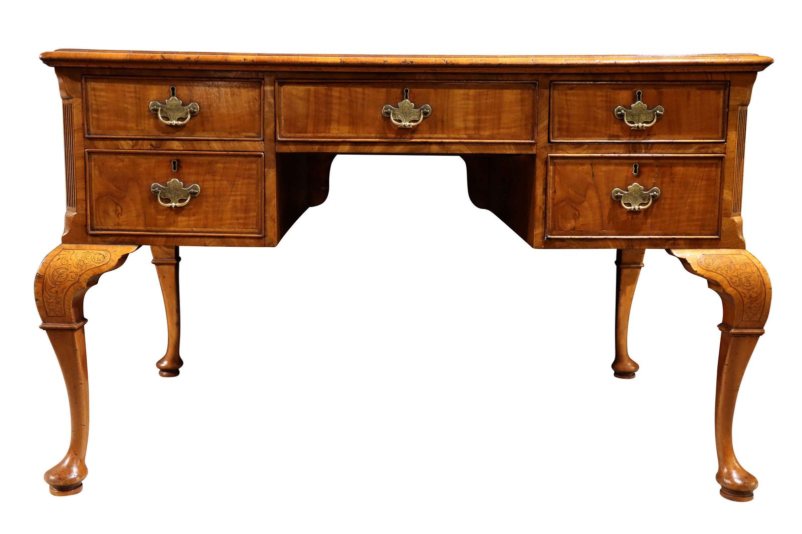 Fine Quality Edwardian Walnut Writing Desk By Gill & Reigate, C.1900 photo furniture