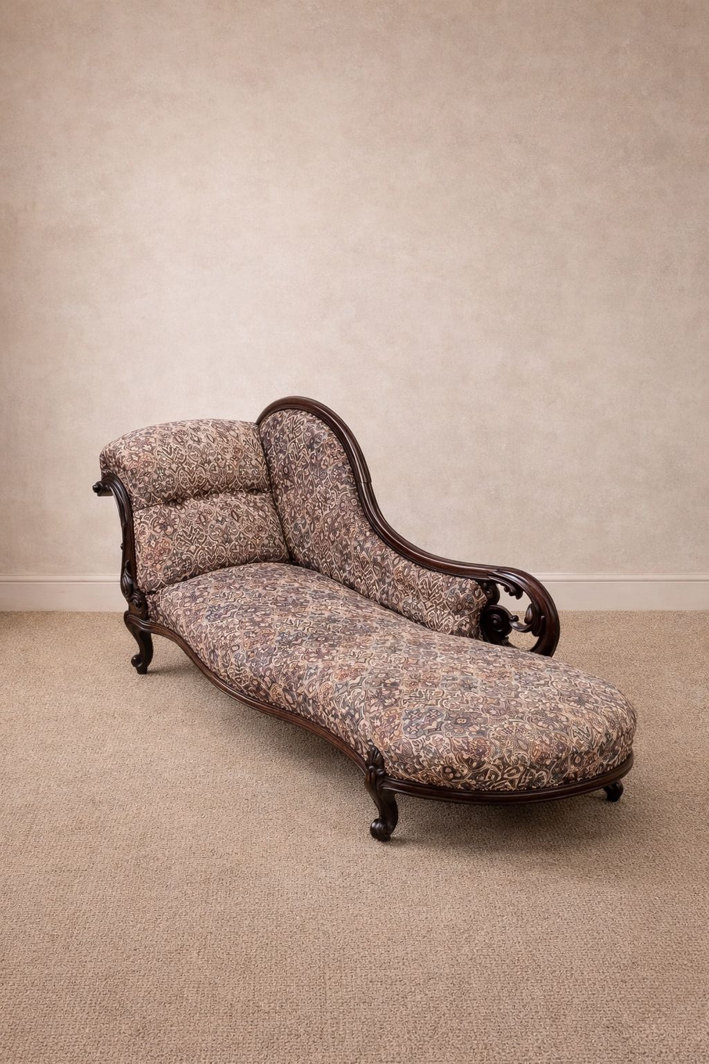 Victorian Mahogany Chaise Longue, Circa 1850