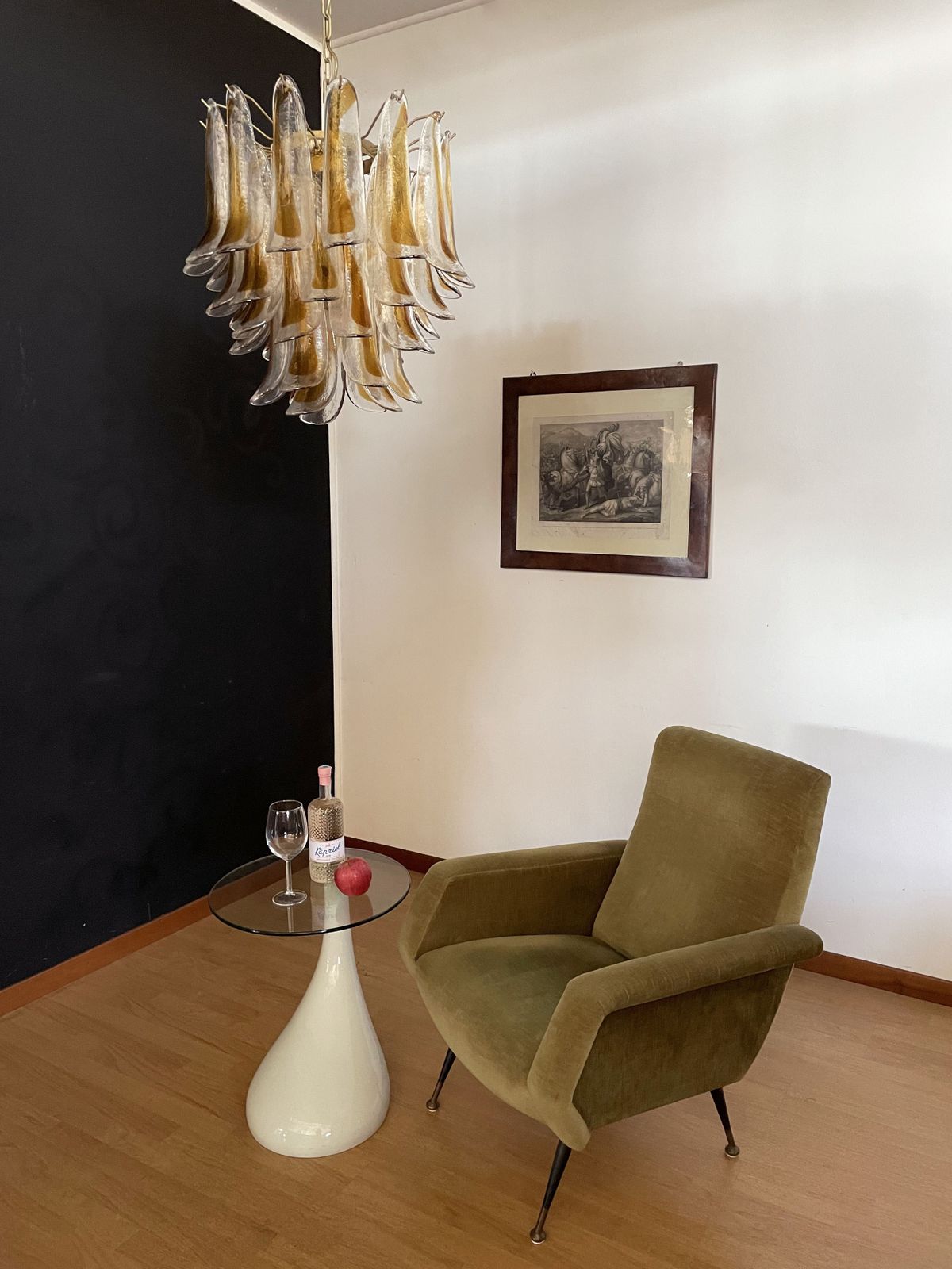 photo for sale Italian Vintage Murano Chandelier   41 Glass Amber Petals