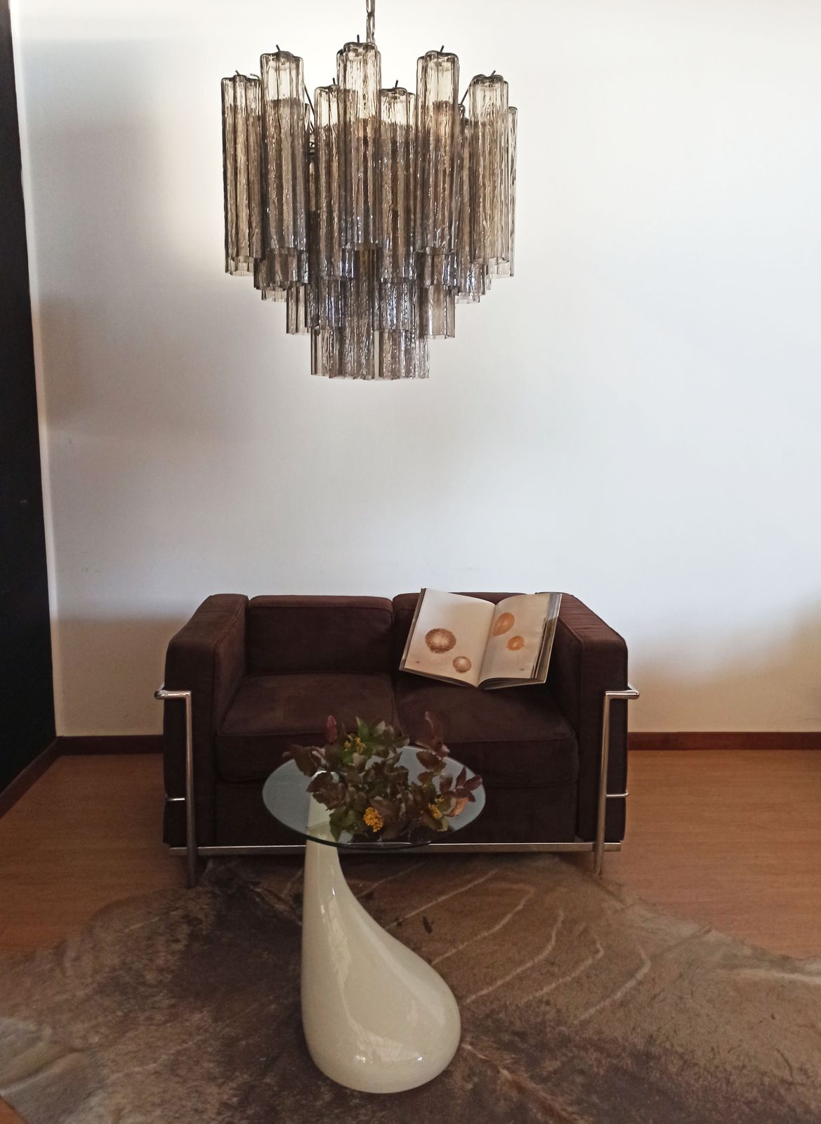 Fantastic Murano Glass Tube Chandelier   36 Smoked Glass Tube photo for sale