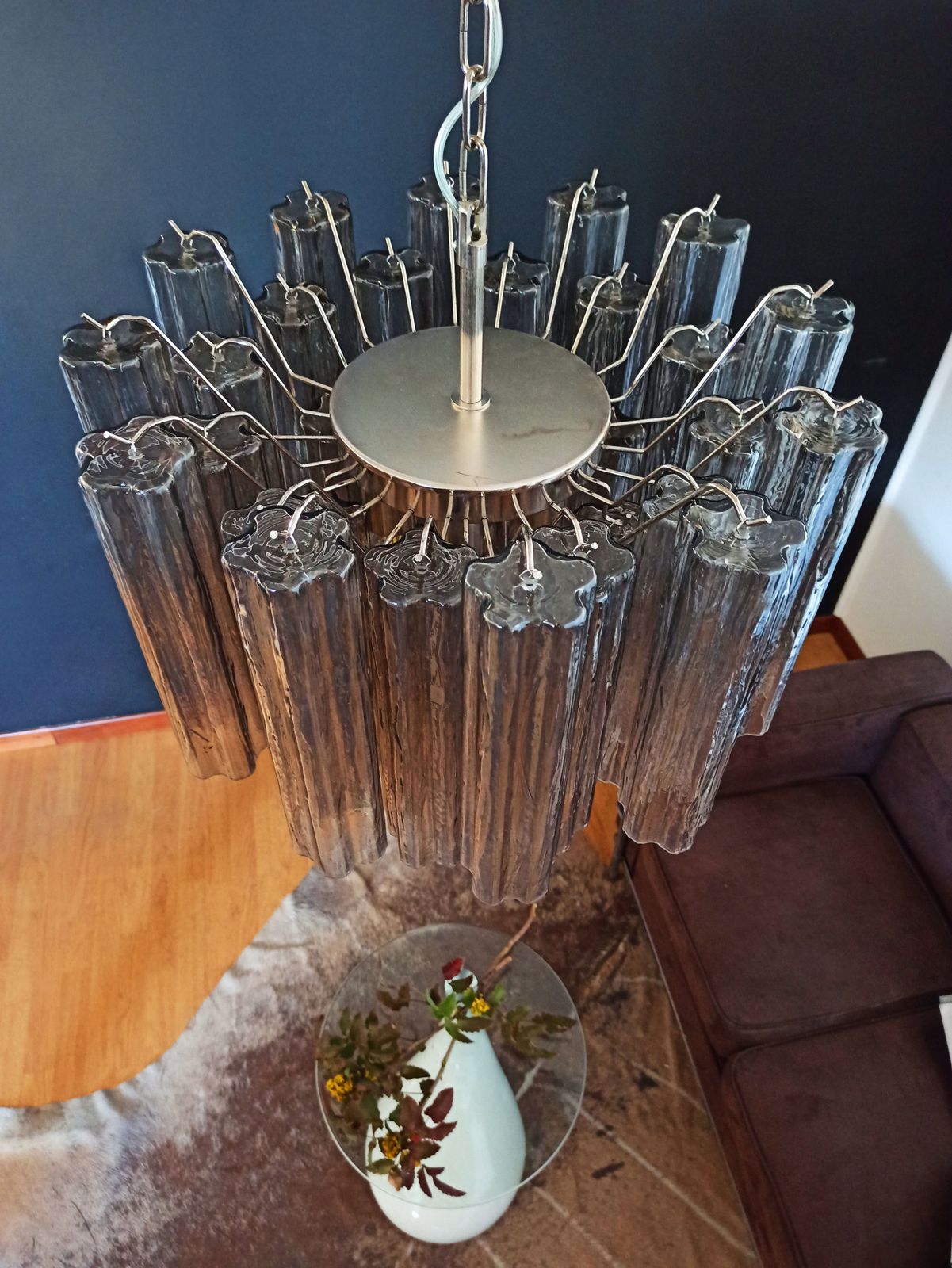 870.0 Fantastic Murano Glass Tube Chandelier   36 Smoked Glass Tube photo