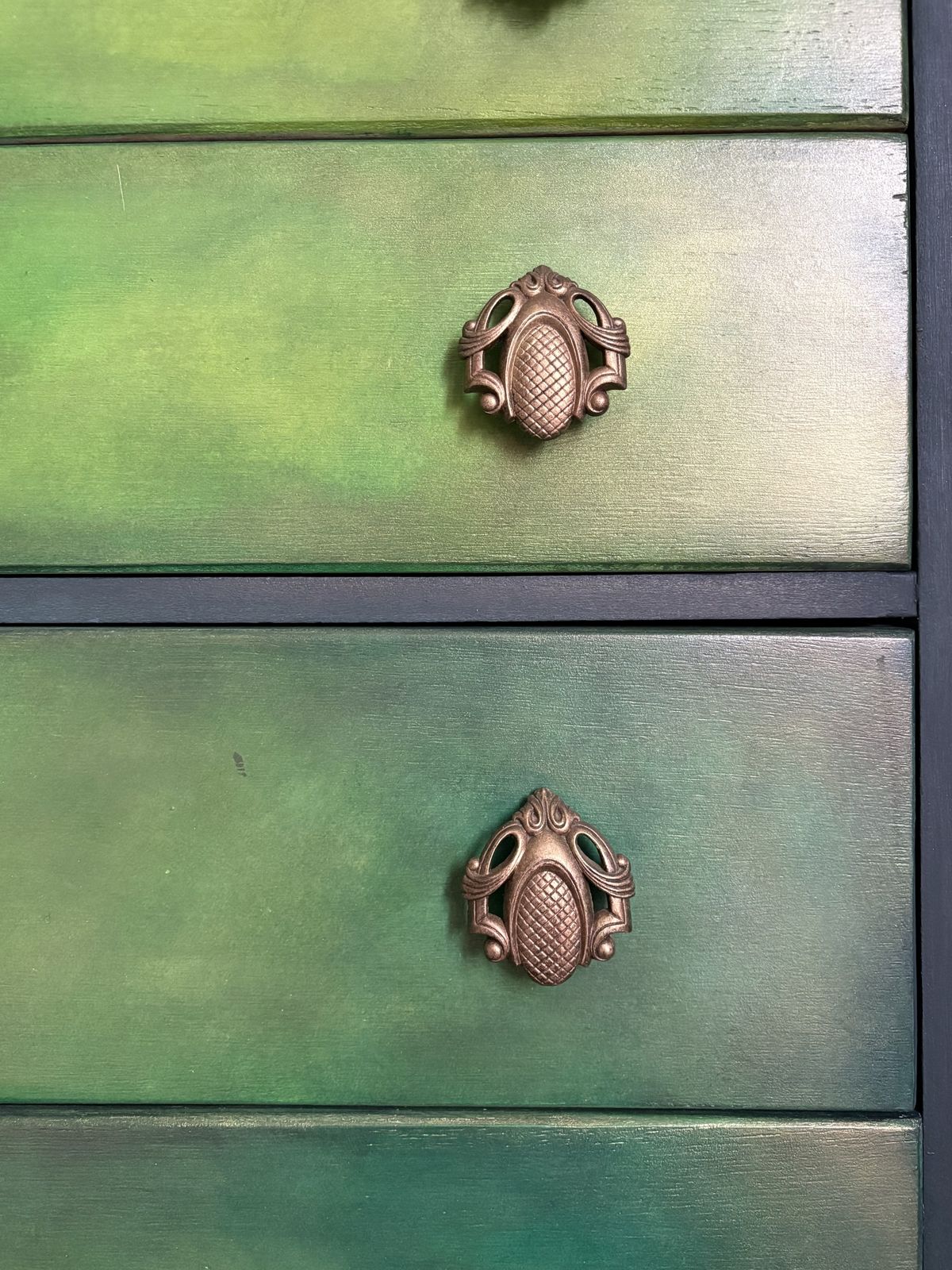 Vintage Lebus Chest Of Drawers, Green photo 495.0
