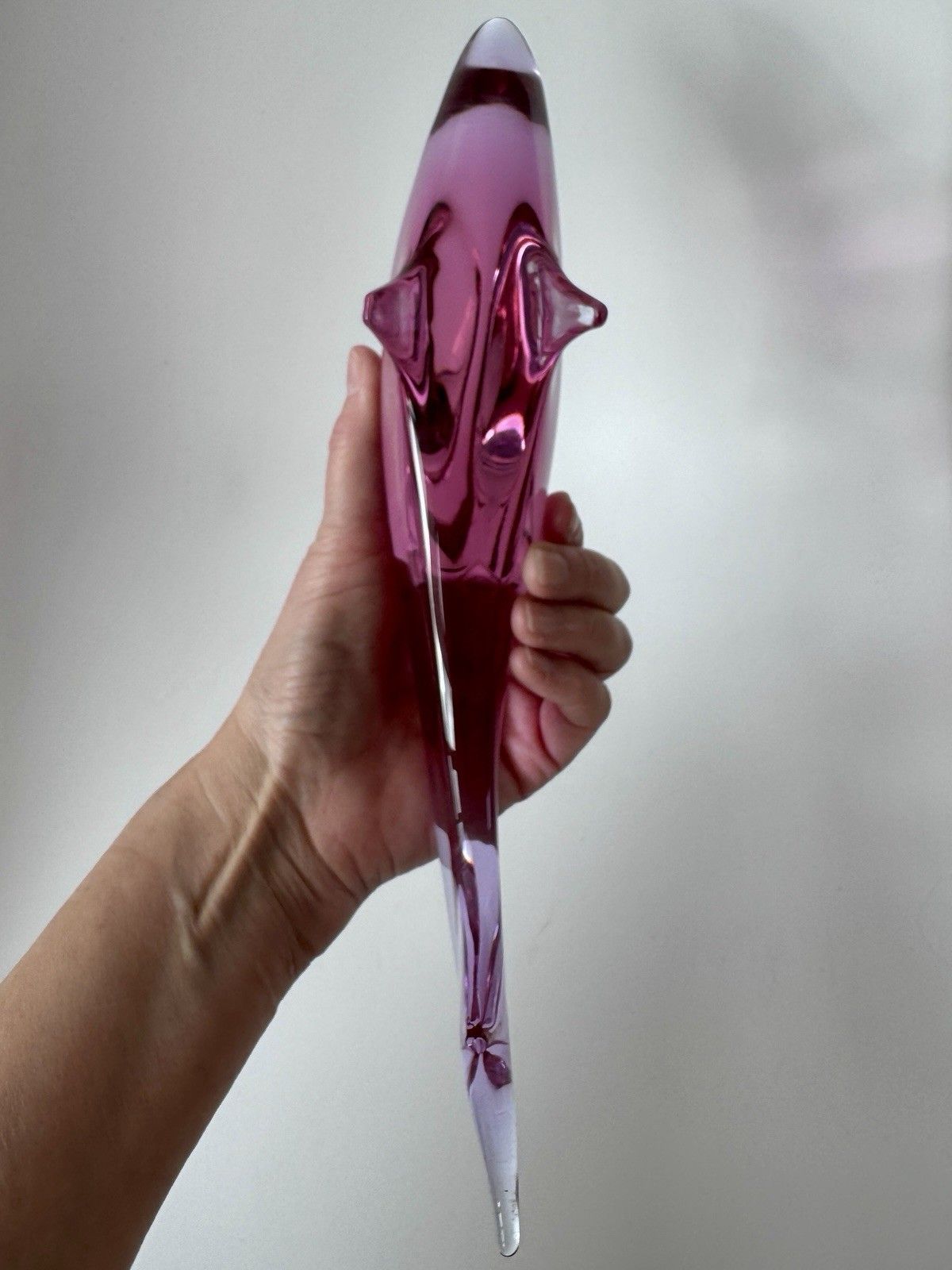 Art Glass Dolphin Sculpture By Miloslav Janku železný Brod 1960s Mid Century photo furniture
