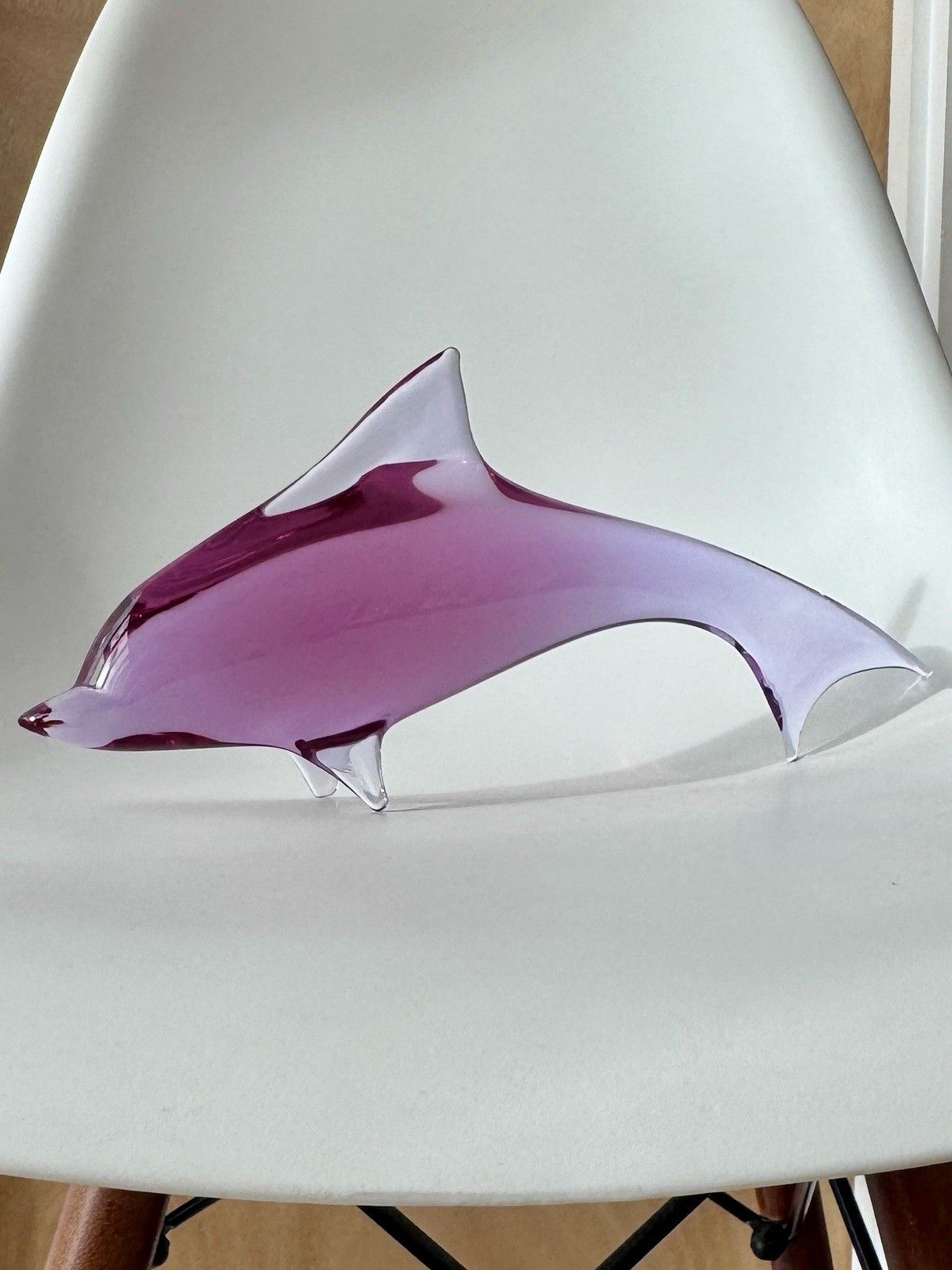 photo for sale Art Glass Dolphin Sculpture By Miloslav Janku železný Brod 1960s Mid Century