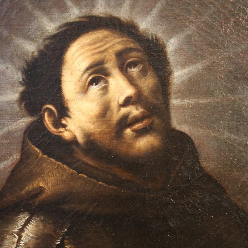 photo furniture Antique Italian Painting Ecstasy Of Saint Francis From The 18th Century