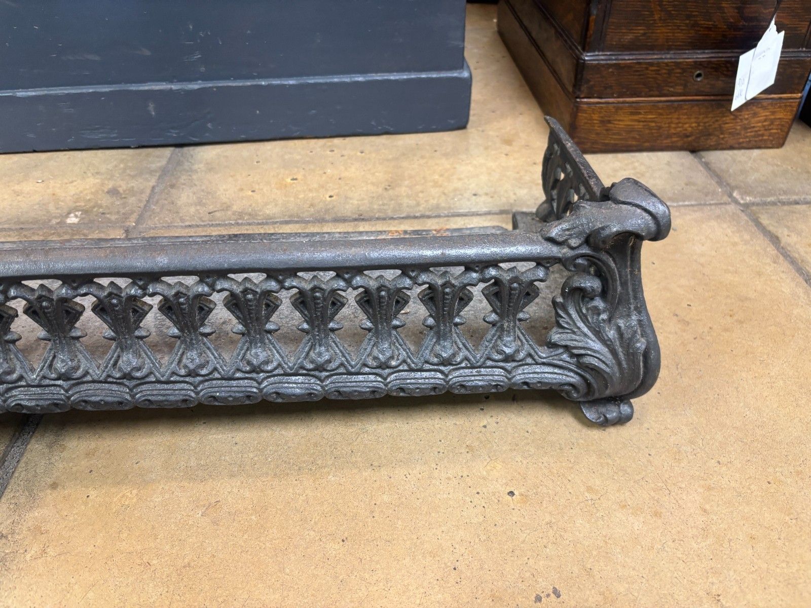 Antique Victorian Cast Iron Fireplace Fender/ Kerb photo Home Fixtures