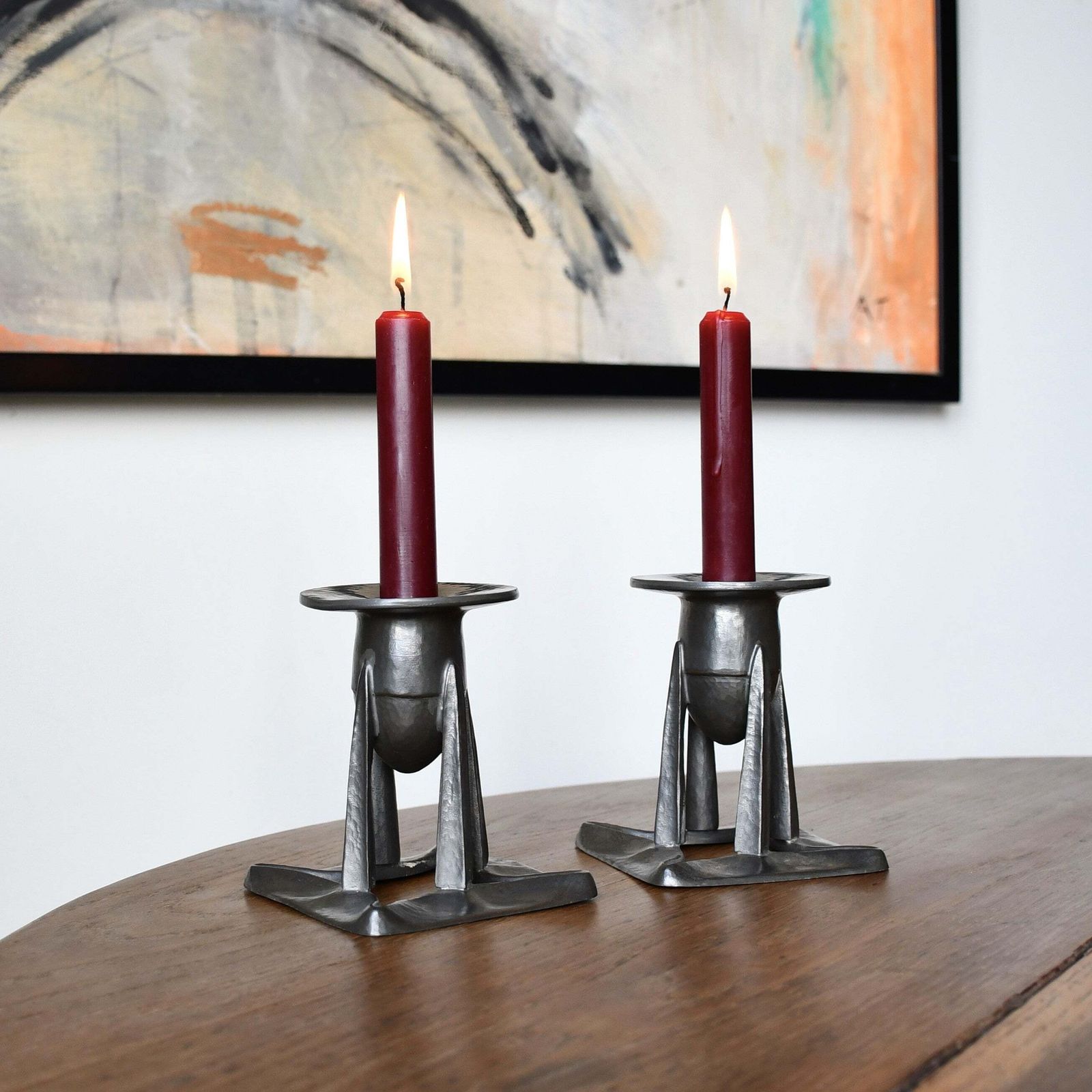 A Pair Of Archibald Knox   Tudric Candlesticks photo for sale