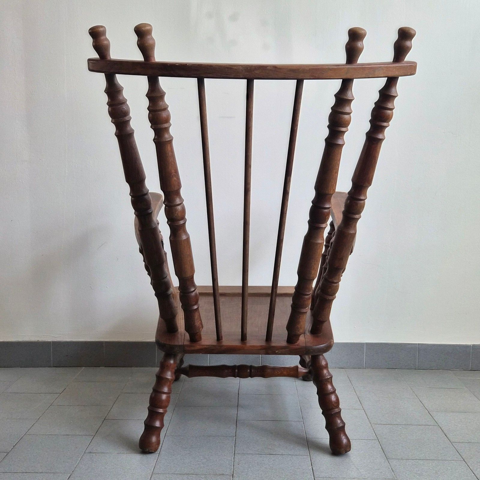 Pair Of Vintage 1970 Brutalist Oak Reel Armchairs 70s 1970s photo buy