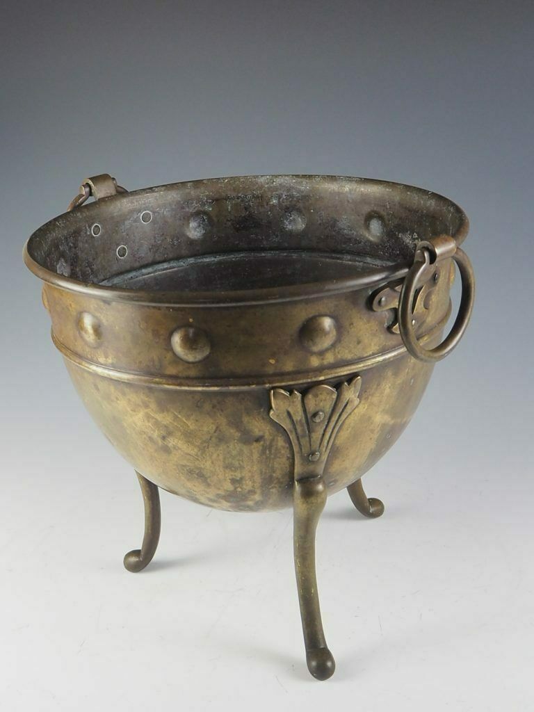 Brass Arts And Crafts Jardiniere By Henry Loveridge photo vintage