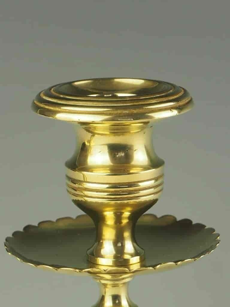 Home Decor Pair Of Regency Beehive Brass And Oak Candle Holders photo