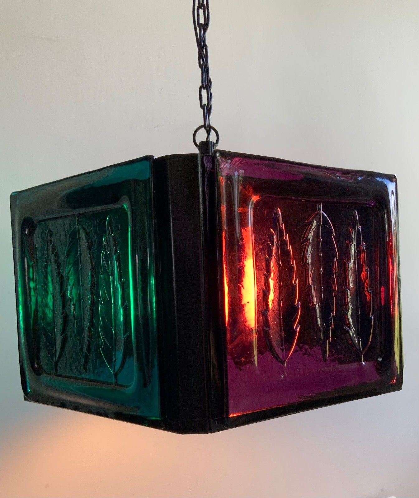 Mid Century Modern Erik Hoglund Ceiling Lamp Glass Kosta Boda 2 Colours 1970s photo 490.0