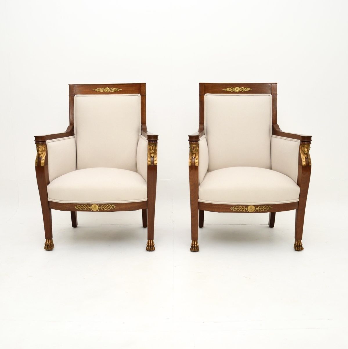 Pair Of Antique Swedish Neoclassical Mahogany Armchairs photo furniture