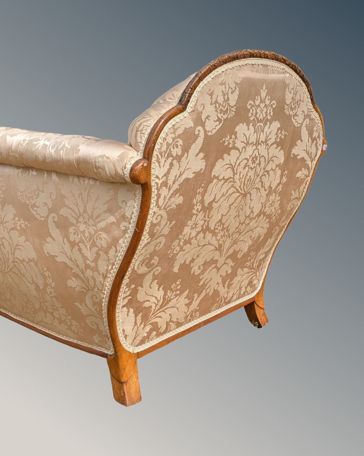 Superb French Walnut Armchair Silk Upholstered photo 1275.0