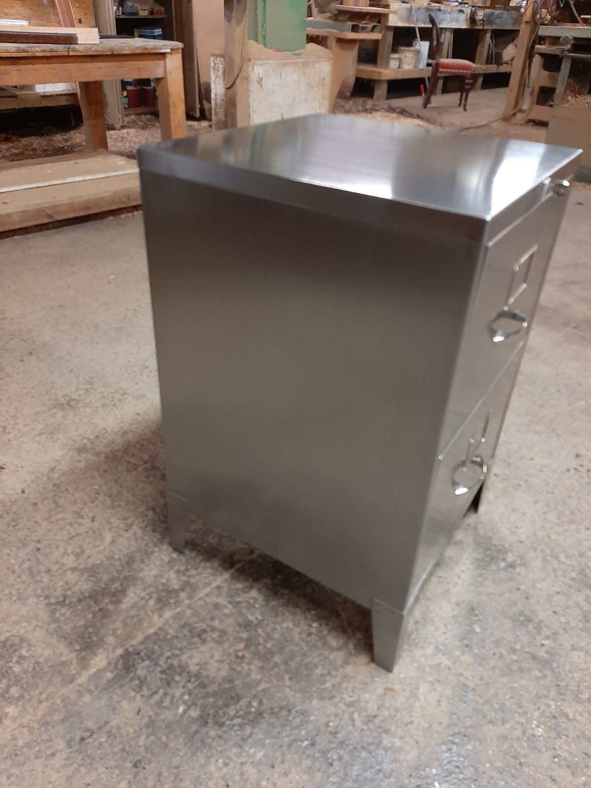 Industrial Steel Filing Cabinet Stripped And Polished Nice Piece photo 275.0