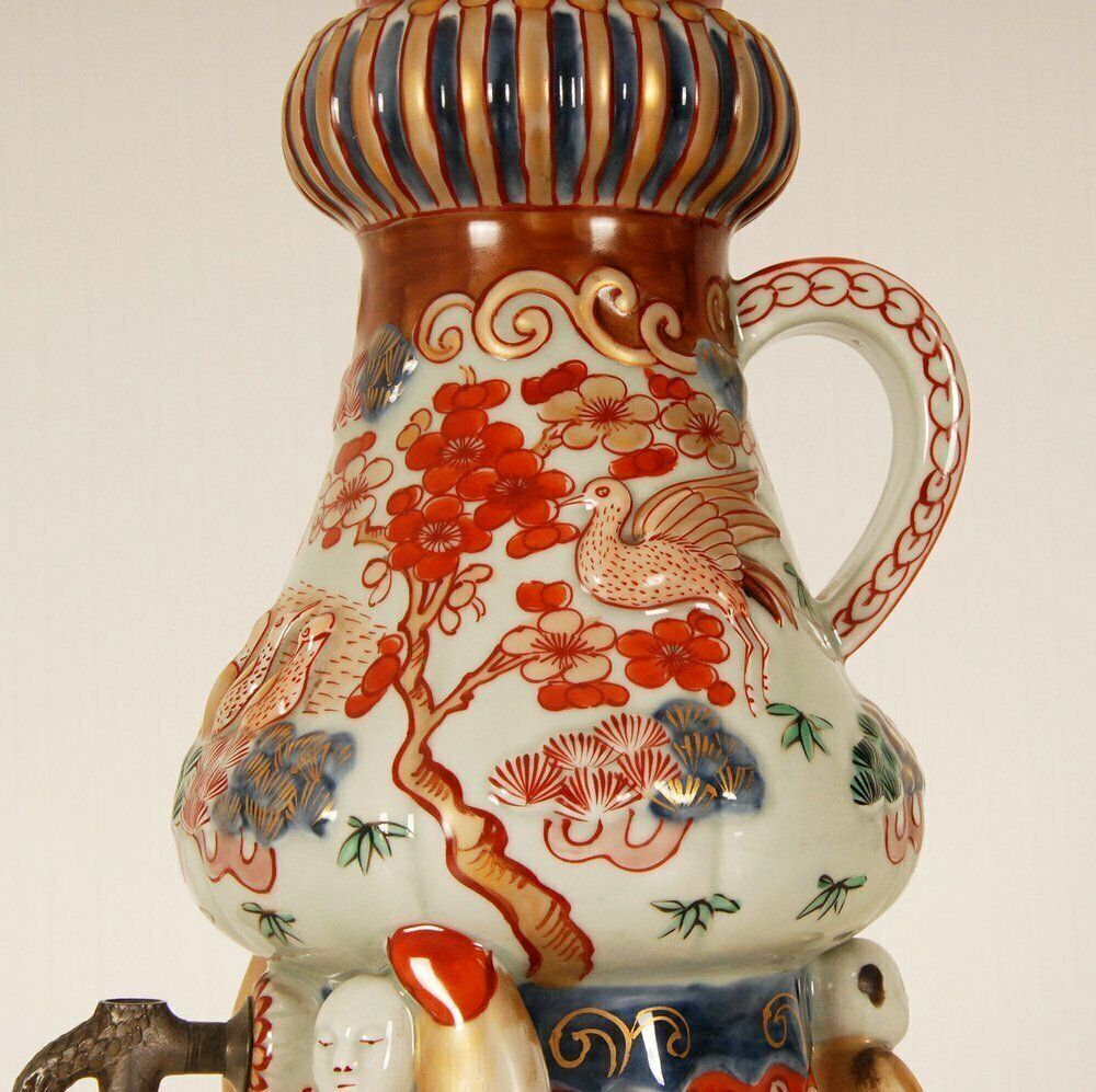 Antique Japanese Ceramic Coffee Pot In Porcelain Arita By Samson Paris, 1600s photo 3269.0