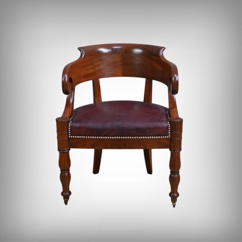 Mahogany Office Chair, Restoration Period – Early 19th Century photo furniture