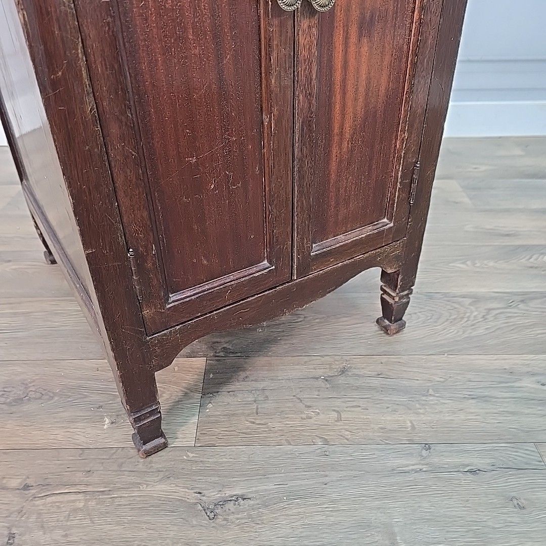Antique Wooden Pot Cupboard Gramophone Cabinet Double Door Academy Bedside photo vintage