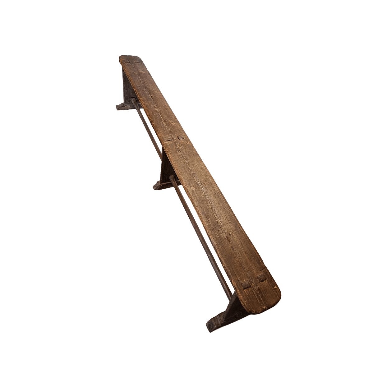 Antique French Wooden Bistro Bench, From Around 1850 photo for sale
