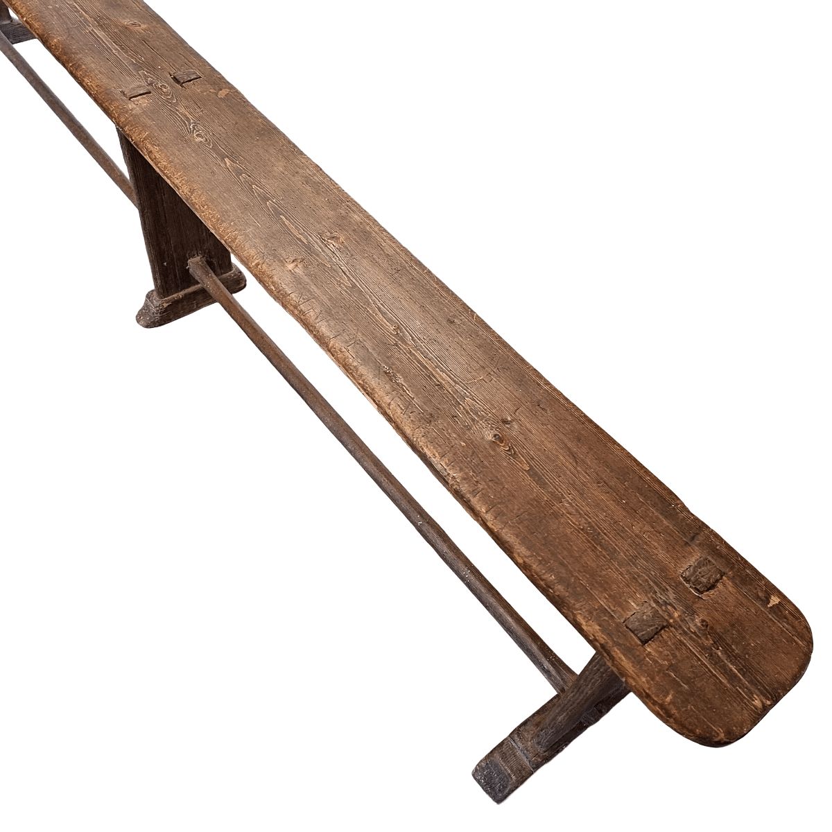 Antique French Wooden Bistro Bench, From Around 1850 photo buy