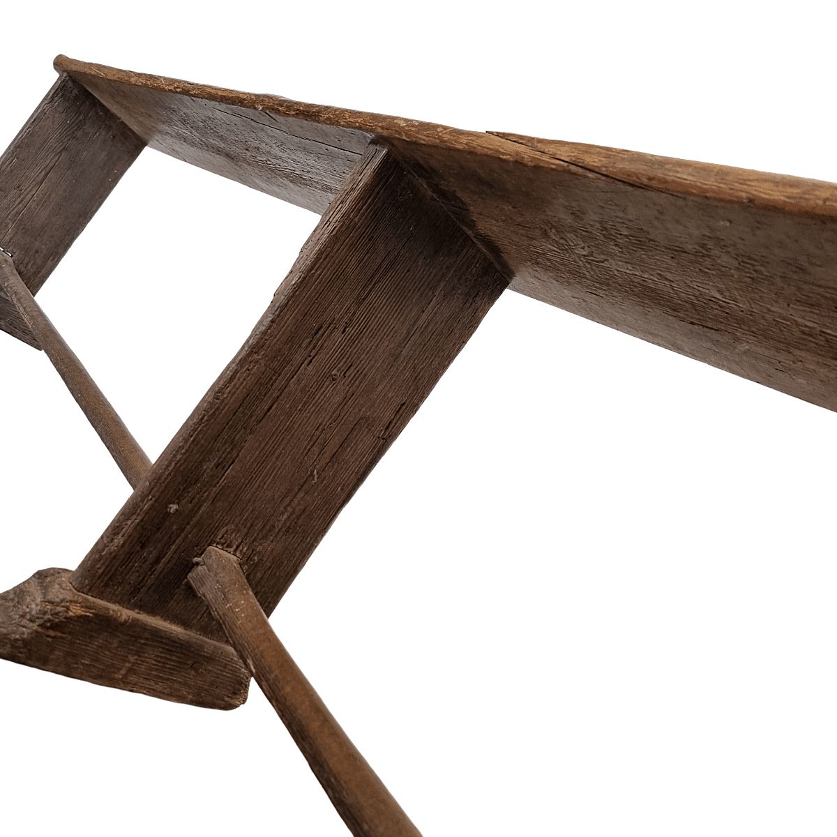 photo furniture Antique French Wooden Bistro Bench, From Around 1850